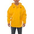 Tingley Weather-Tuff® Jacket, Size Men's 3XL, Storm Fly Front, Attached Hood, Yellow J33117.3X